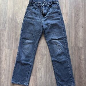 BDG Washed Black High Rise Straight Jeans